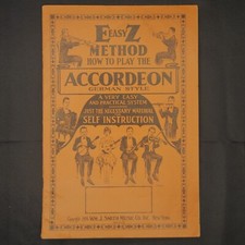 EZ Easy Method How To Play The Accordeon German Style Booklet 1926 USA 30 Pages