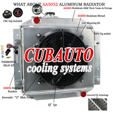 3 Rangées Aluminum Radiateur shroud fan relay Pour Ford Escort 1971-80 MT FR Nou