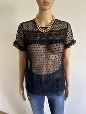 Blouse noire transparente en