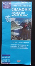 carte IGN 3630 OT randonnée CHAMONIX MASSIF DU MONT BLANC - 2002