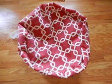 Majestic Home Goods Red Links Indoor/Outdoor Bean Bag Ottoman Pouf 16" L x 16...