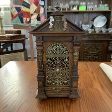 19th Century Miniature Vitrine Jewelry Box Spice Cabinet Mahogany? Walnut ?