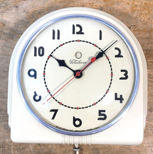 MINT Vintage art deco Telechron Kitchen Clock model # 2H07 "Buffet" WORKS
