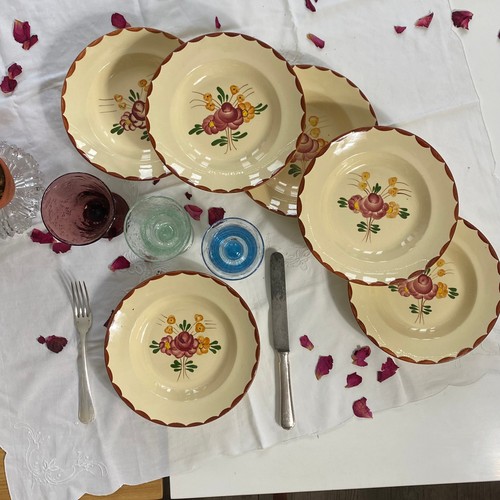 Assiettes creuses faïence - 6,