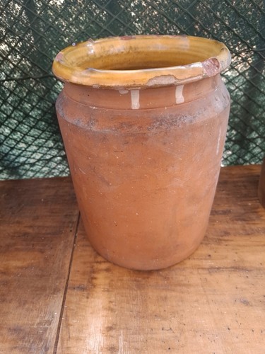 Ancien pot graisse terre - a, en