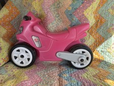 Vintage Little Tikes Step 2 Pink Motorcycle Toddler Ride On Toy In/Outdoor