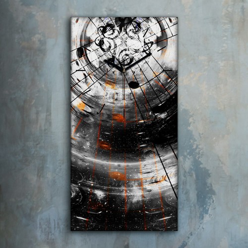 Horloge murale sur toile - , 30x60