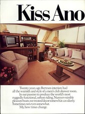 1984 PAPER AD BOAT 2 PG COLOR Bertram 42 Convertible Interior Yacht Salon Decor