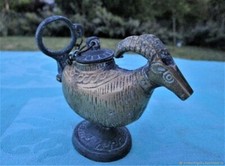 Antique Bronze Goat Oil Lamp