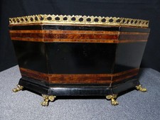 Jardinière ancienne 19 siècle XIX en bois et bronze pied griffes pattes de lion