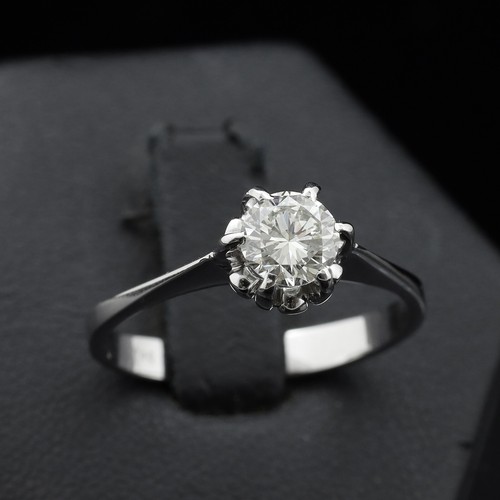 Bague solitaire blanc 18 - blanc,