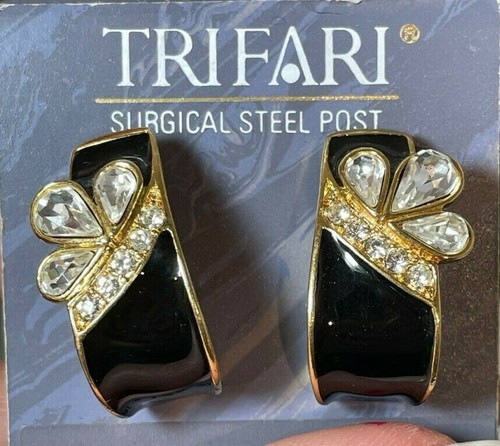 Nwt trifari émail noir - trifari,