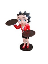 Figurine De Betty Boop En Résine Serveuse Avec Double Plateau Comme Présentoir