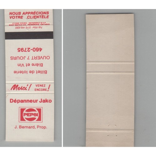 Matchbook cover depanneur jako - matchbook,