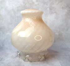 Tulipe Globe de Lampe en Verre Rose – Art Déco – Motif Quadrillé – Abat-Jour