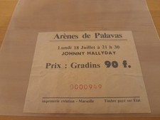 billet place ticket concert Johnny hallyday palavas les flots 18/07/1983