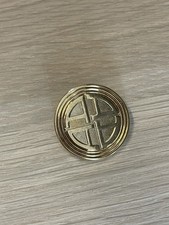 Broche Feuille vintage en métal doré signée Auriège Paris