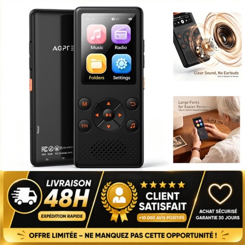 Agptek lecteur mp3 - lecteur, bluetooth