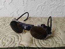 VINTAGE JULBO Vermont Skiing, Mountaineering Leather Side Shield Sunglasses