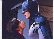 BATMAN tv ADAM WEST & SUSAN SILO signed AUTOGRAPH 9078