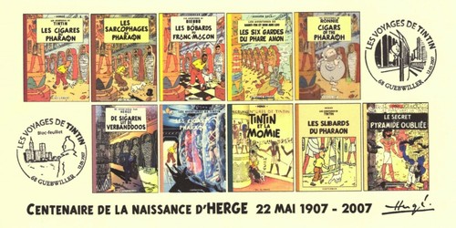 France 2007 fdc carte - 2007, tintin