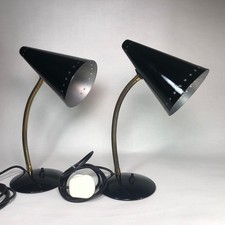 RARE PAIR BLACK G A SCOTT TL33 MACLAMP 1960s CLASSIC BRITISH MCM VINTAGE LAMPS