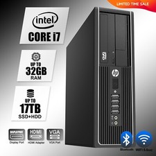 HP Desktop Computer PC i7,up to 32GB RAM 17TB SSD HDD, Windows 11/10,WIFI,DVD-RW