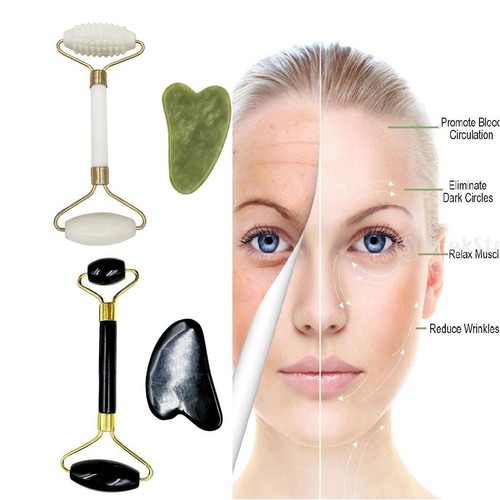 Jade face roller gua sha - face,