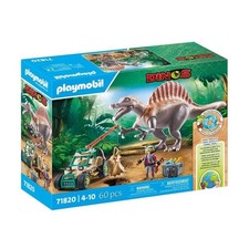 PLAYMOBIL 71820 Spinosaure, chercheur et véhicule a grue pivotante, Dinos, 60 pi