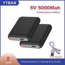 2PCS 5V 5000mAh Heated Gloves Battery for Heating Vest Socks Antifreeze Saver