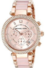 Michael Kors Parker Rose Gold-Tone Blush Acetate Band Women's Watch MK5896