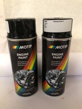 LOT DE 2 BOMBE DE PEINTURE MOTEUR MARQUE MOTIP NOIR HAUTE TEMPÉRATURE  (1.1235)