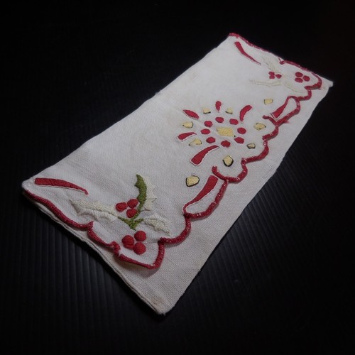Linen bag white red - , green