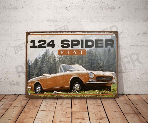 Plaque métal vintage fiat - , 124