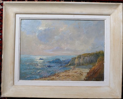 Huile sur bois encadrée - ,