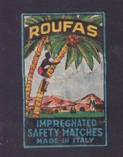 Antique Matching Label Italy BN185072 Men Palm Tree Africa