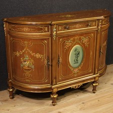 Buffet italien meuble commode en bois peint doré style ancien 20ème siècle