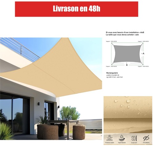 Voile ombrage rectangulaire - d'ombrage,