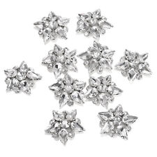 Handmade Star Beaded Patches, 10Pcs Crystal Rhinestone Appliques, White