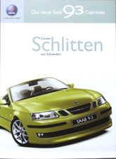 2003 Saab 9-3 93 Cabriolet Brochure Leaflet