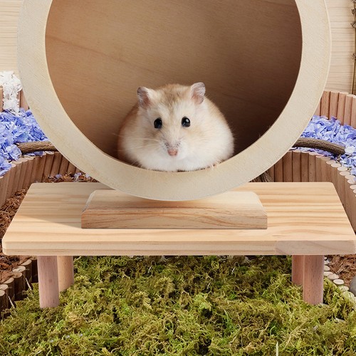 Wooden hamster platform khaki - wooden,