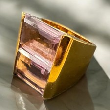 bague Swarovski  T54 doré Ref82095