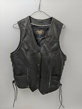 VICTORY MOTORCYCLE POLARIS WOMEN'S BASIC VEST LEATHER BLACK SIZE LARGE