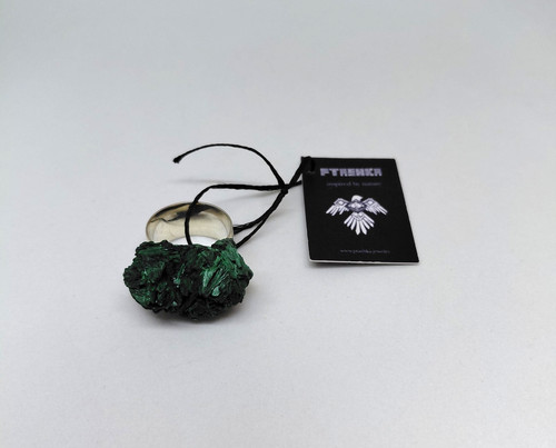 Ftashka bague malachite brute - bague,
