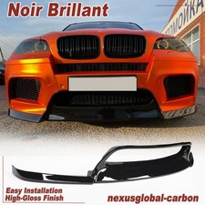 Pour BMW X5M E70 X6M E71 10-14 Brillant Spoiler Lèvre Lame Jupe Pare-Choc Avant