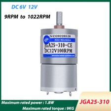 Micro Reduction Geared Motor DC 6V 12V Reversible Metal Gear Motors JGA25-310