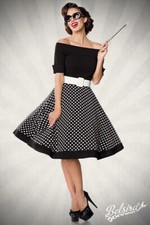 Robe Rétro À Pois Avec Jupe