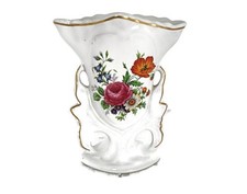 Vieux Bruxelles Porcelain Fan Flair Bridal Vase Flower Bouquet antique Belgium