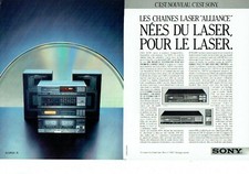 Publicité Advertising 1020 1986  Sony  chaines  hi-fi laser Alliance  (2p)