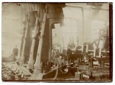 4 Photos - 1900 Factory Machine Tools - Silver and Cyanotype - 